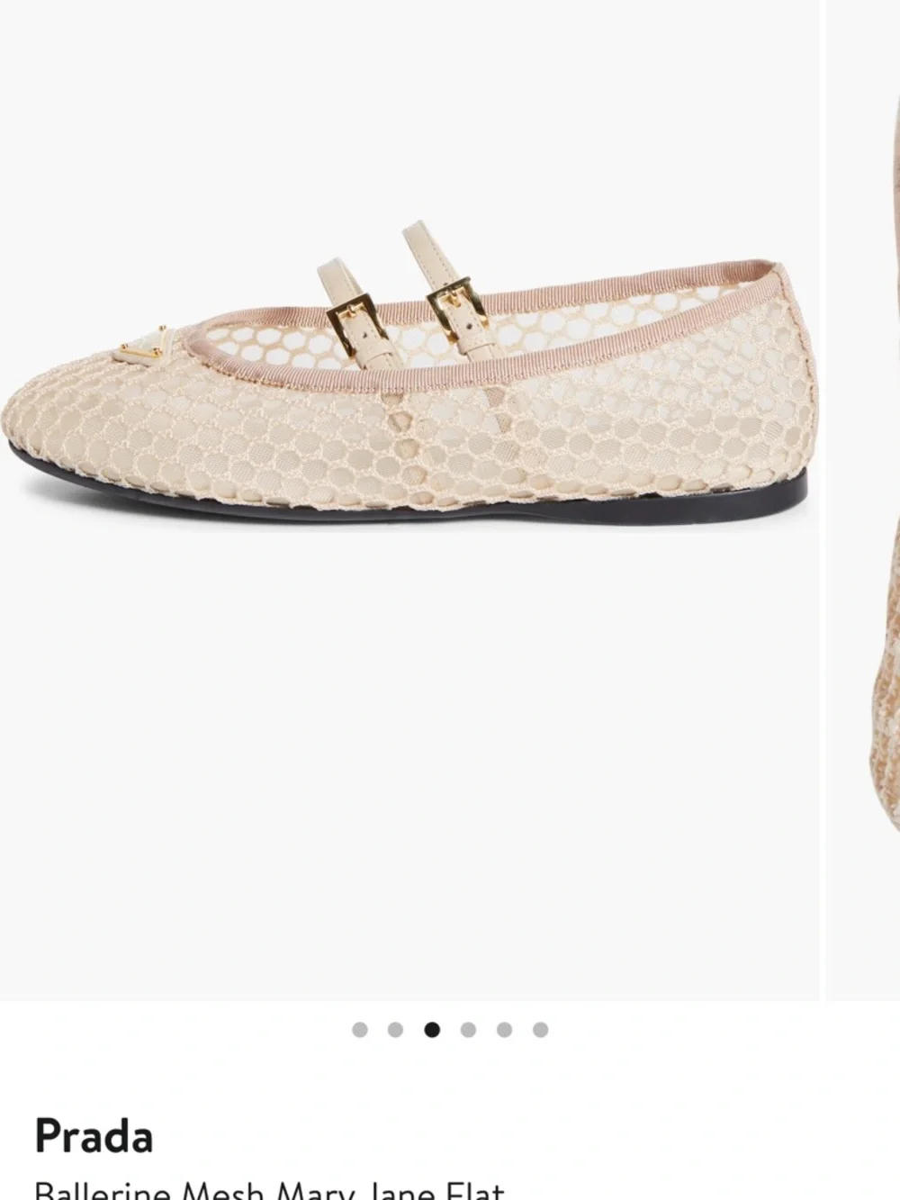 Prada Ballerina Mesh Mary Jane Flat - Picture 4 of 13